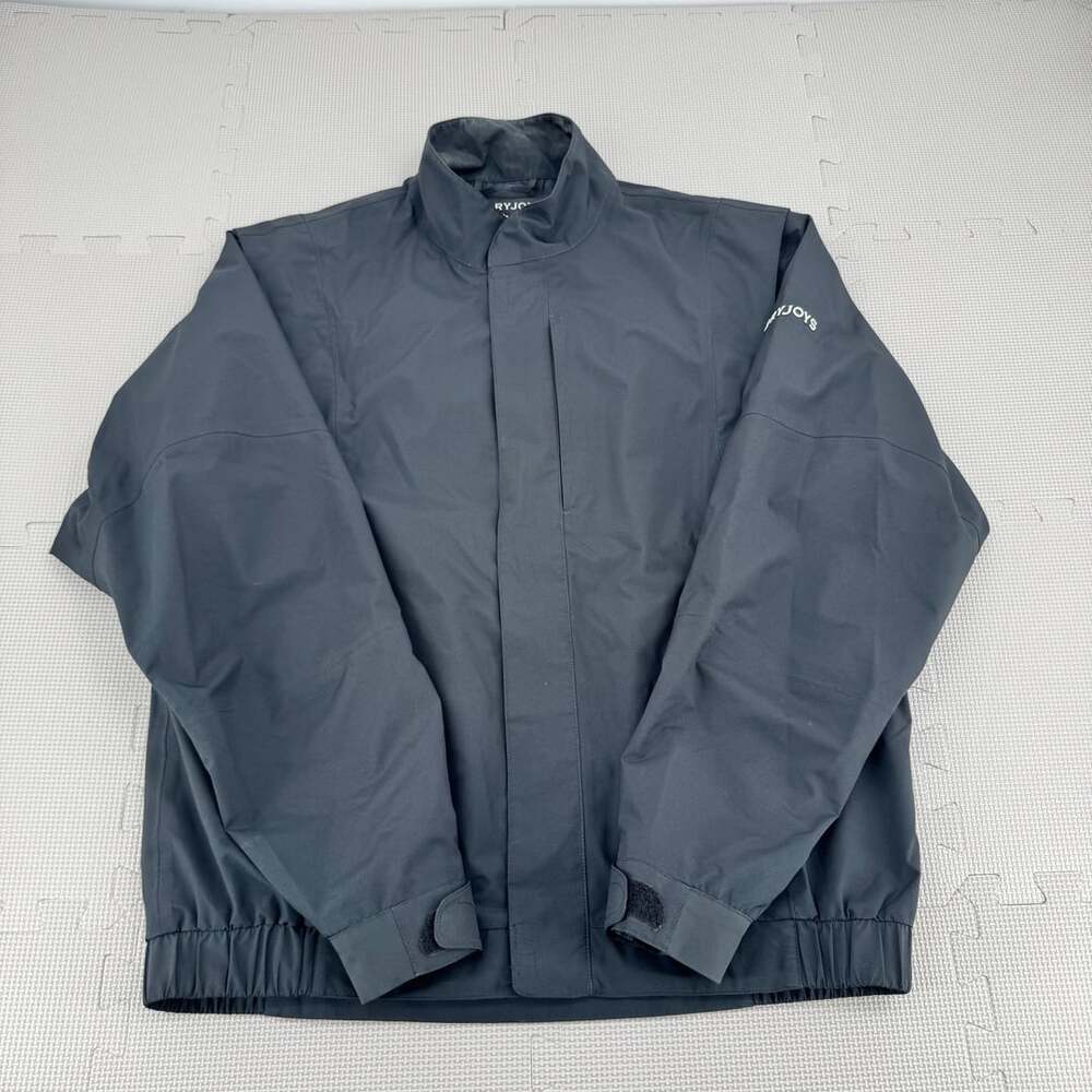 FootJoy DryJoys Full Zip Windbreaker Jacket Size M Black Golf